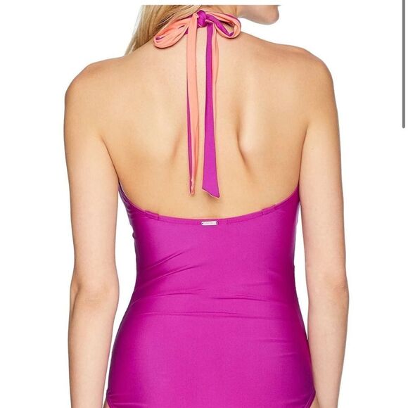 Calvin Klein DRAGON FRUIT Twist Convertible One-Piece Swimsuit - Picture 3 of 5